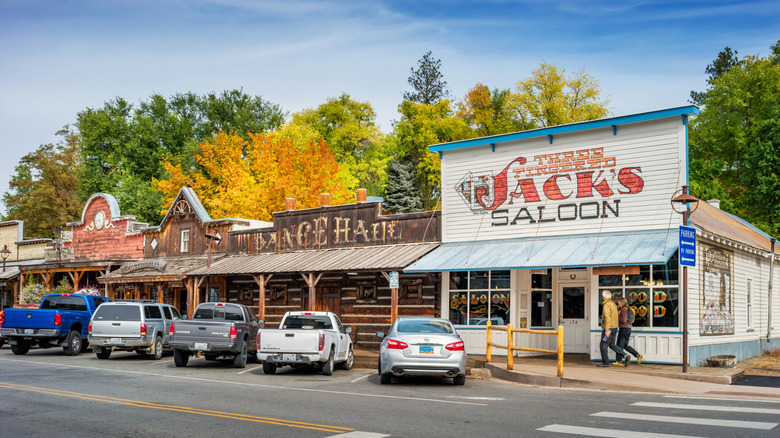 The Old West-style main street in Winthrop, Washington