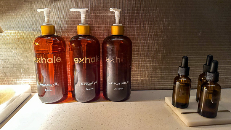 Options for aromatherapy at Exhale Spa
