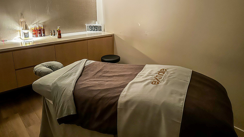 Exhale Spa massage bed