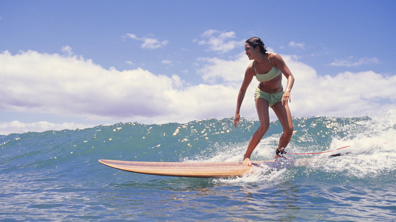 Woman surfing