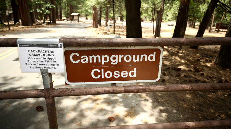 Closed campground in Yosemite National Park