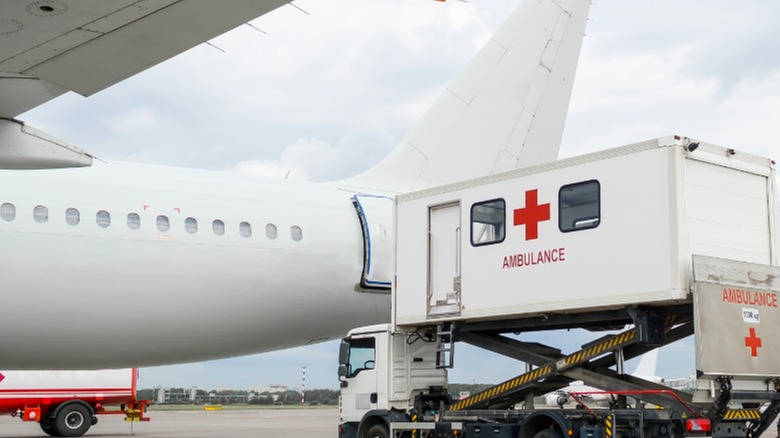 Airport plane and ambulance