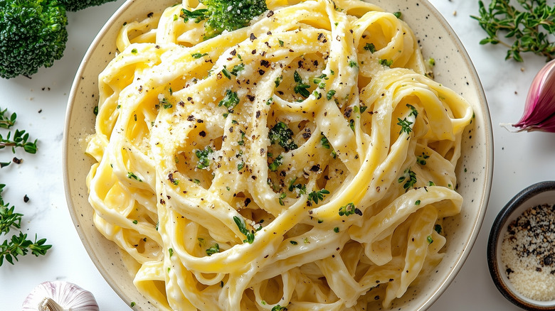 Big plate of pasta complex carbs