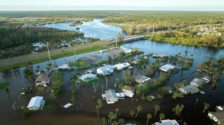 Flooded houses in Florida