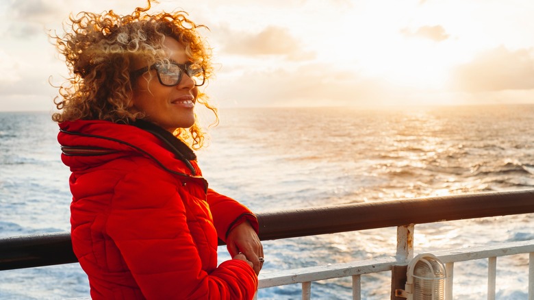 Watching a sunset on cruise