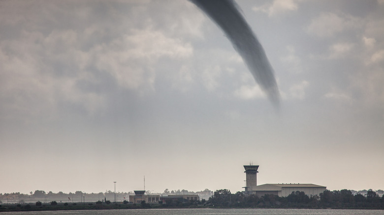rope tornado near airport tower