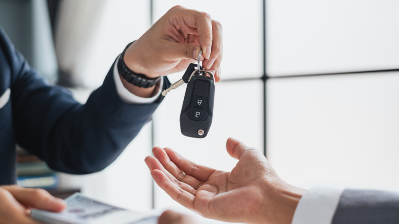 Handing over car keys