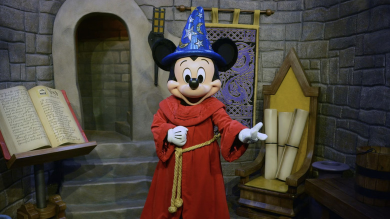 Mickey Mouse welcomes guests