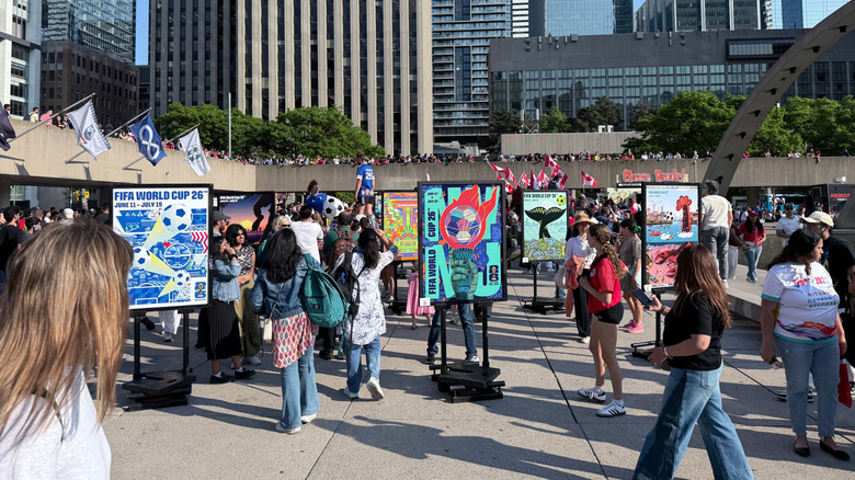 A crowd at a World Cup 2026 countdown event in Toronto.
