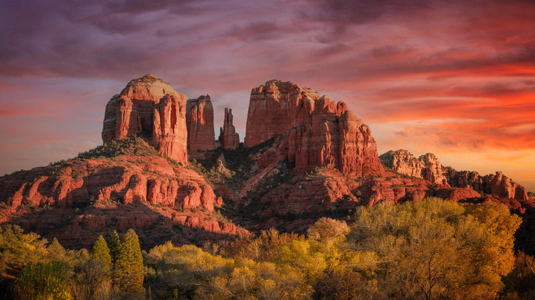 Sedona bluffs at sunset