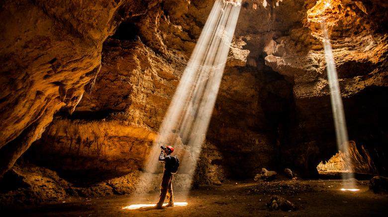 Person in a cave 