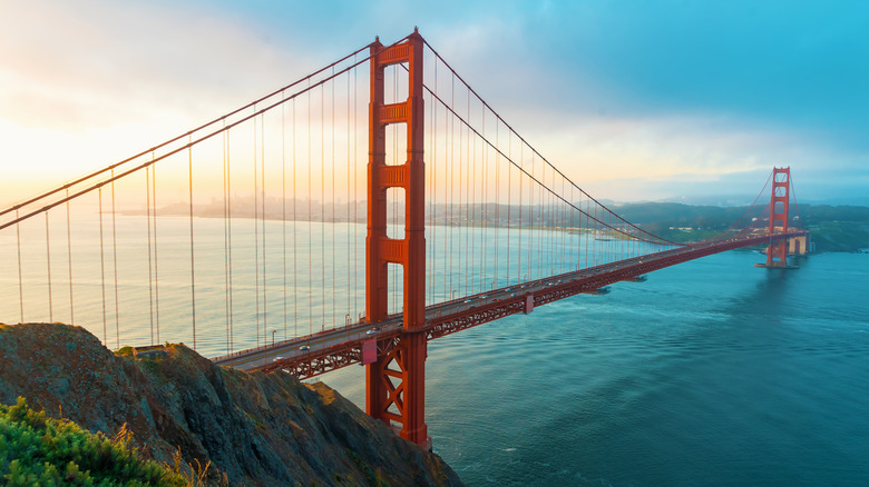 Golden Gate Bridge at sunrise