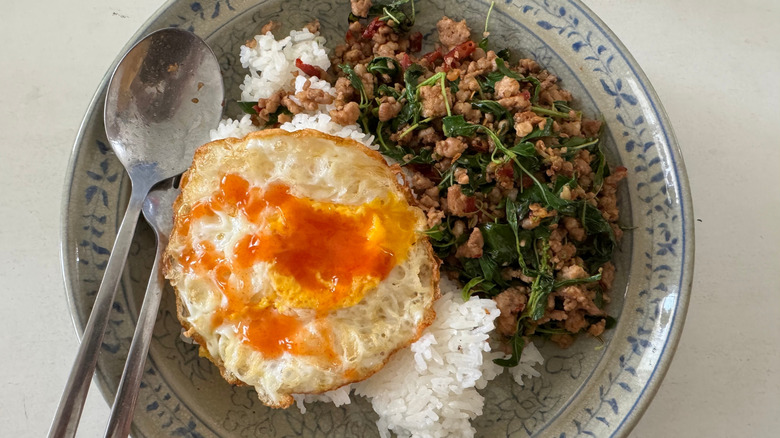 a Pad Ka Prao plate