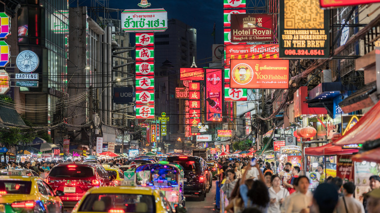 Yaowarat street food district in Bangkok