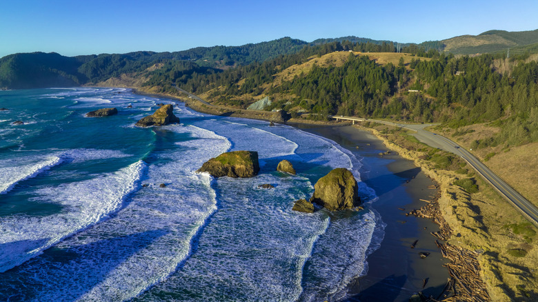 Gold Beach Oregon aerial view
