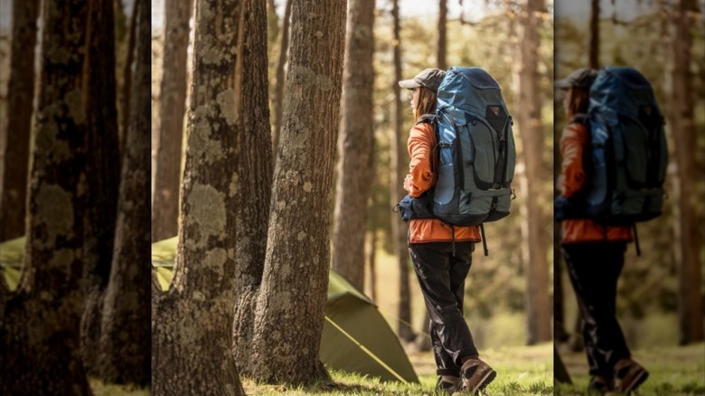 Woman wearing Alpine Elite backpack