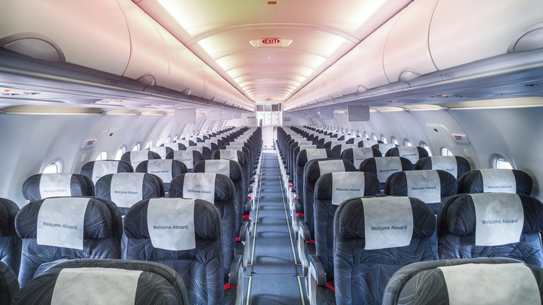 empty airplane seats on plane