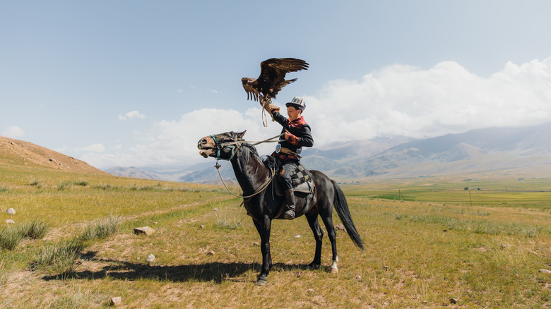 Man on horse in Kyrgyzstan