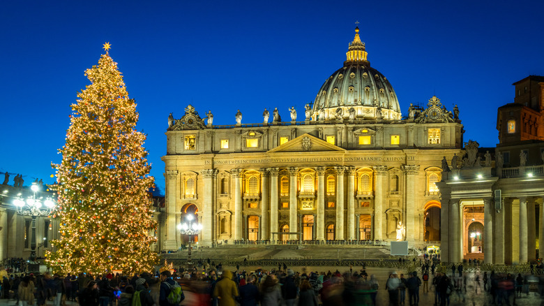 St. Peter's Basilica with Christmas tree