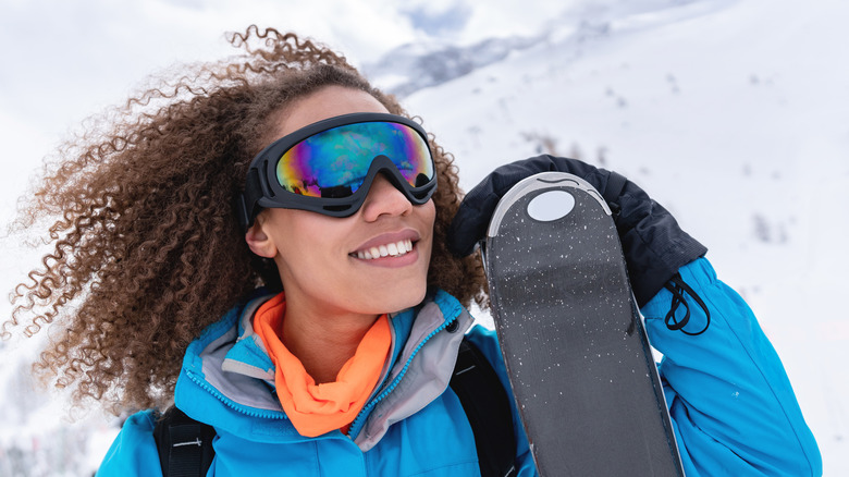 Woman in ski goggles