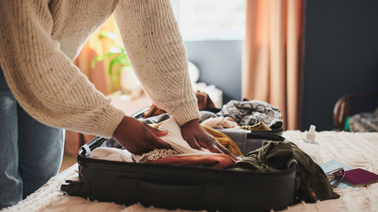 woman suitcase packed