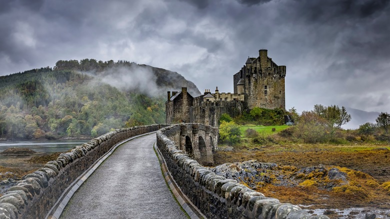 Scotland castle in rainy weather