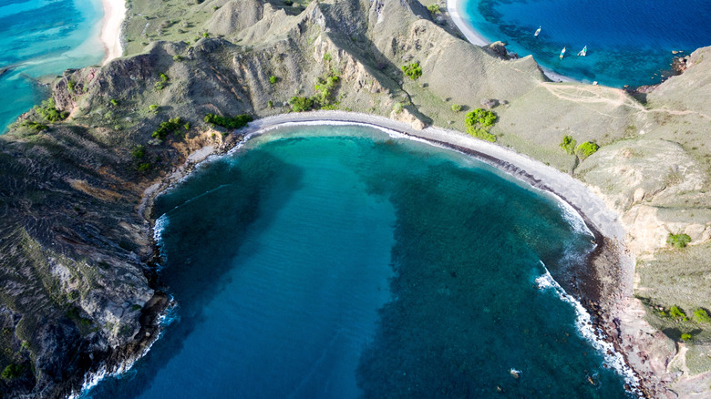Padar Island with breathtaking beaches and hills