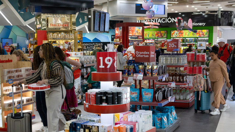 people shopping at duty-free 