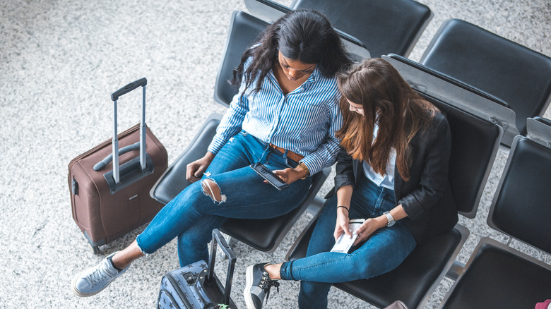 Passengers waiting at the airport