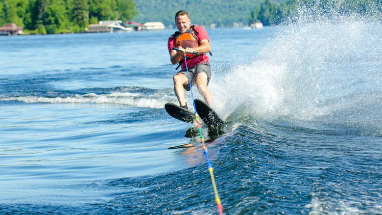 Man water skiing