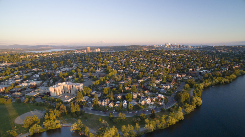 An aerial view of Green Lake, Wisconsin