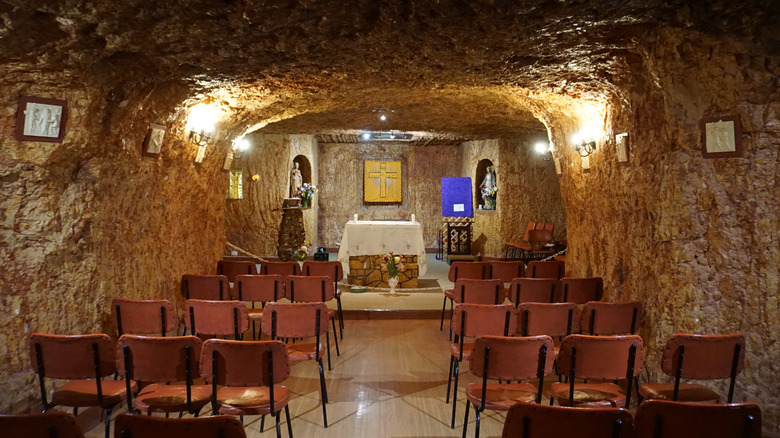 Underground catacomb church in Coober Pedy, Australia