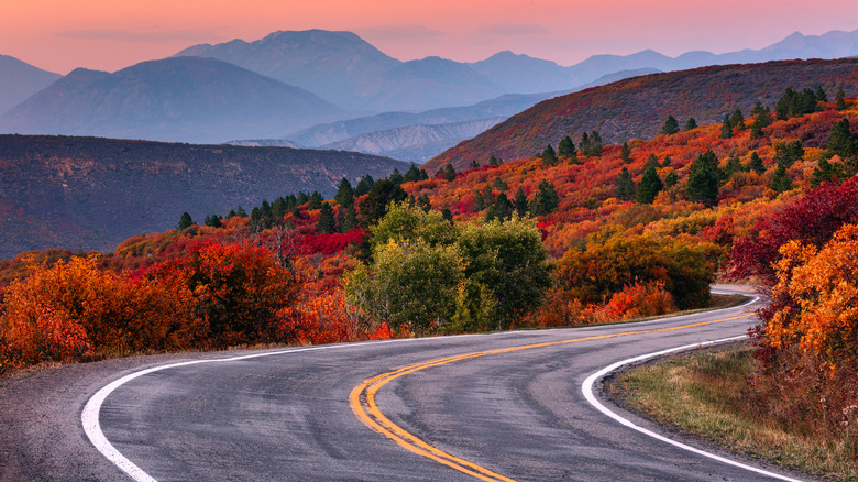 Winding mountain road