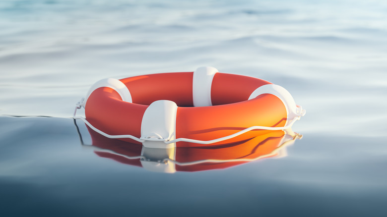 life ring floating on water