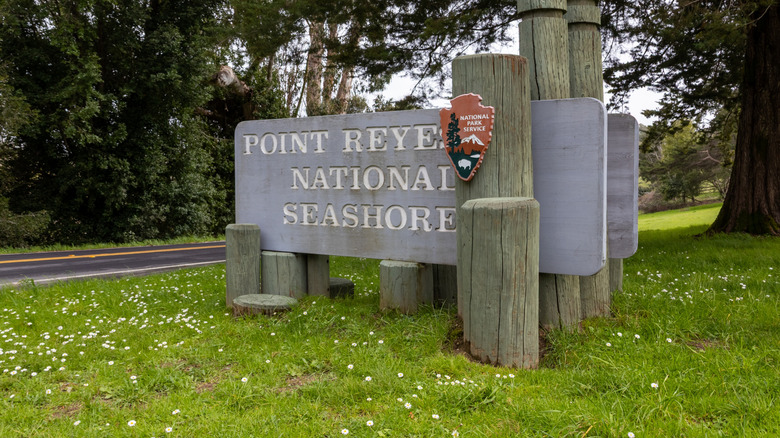 Entrance sign to Point Reyes National Seashore, California