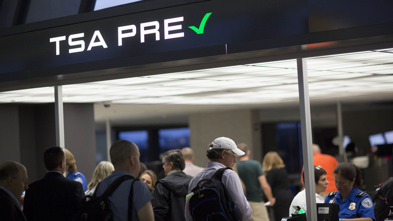 Passengers at TSA PreCheck counter