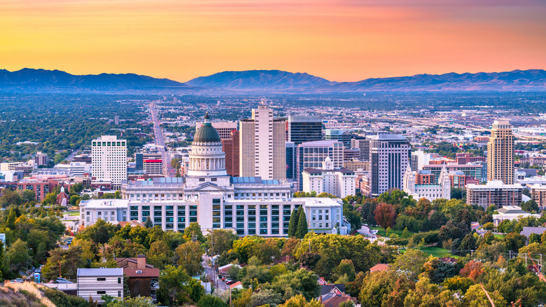 Salt Lake City at sunset