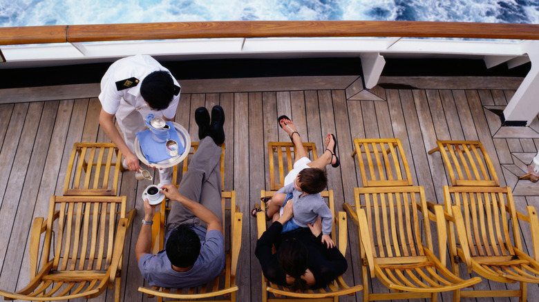 family served drinks on cruise